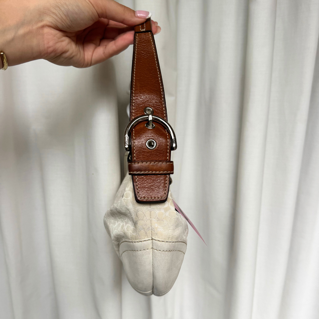 Vintage Coach Soho Hobo Small Shoulder Bag Cream - RARE