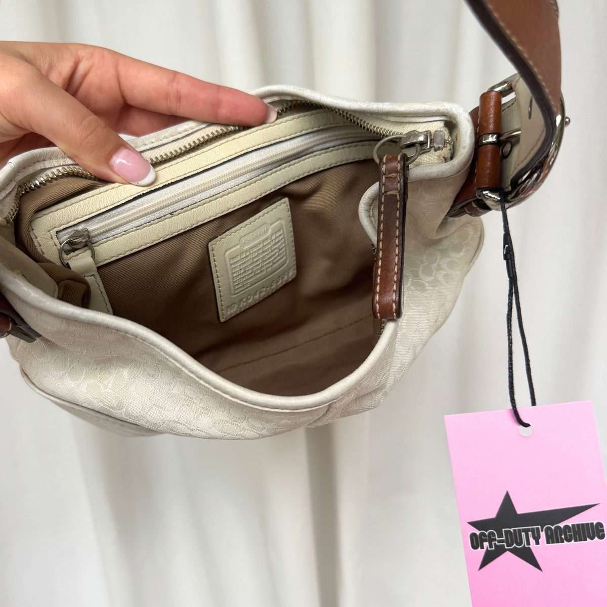 Vintage Coach Soho Hobo Small Shoulder Bag Cream - RARE
