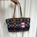 Vintage Coach Legacy Large Denim Tote Bag