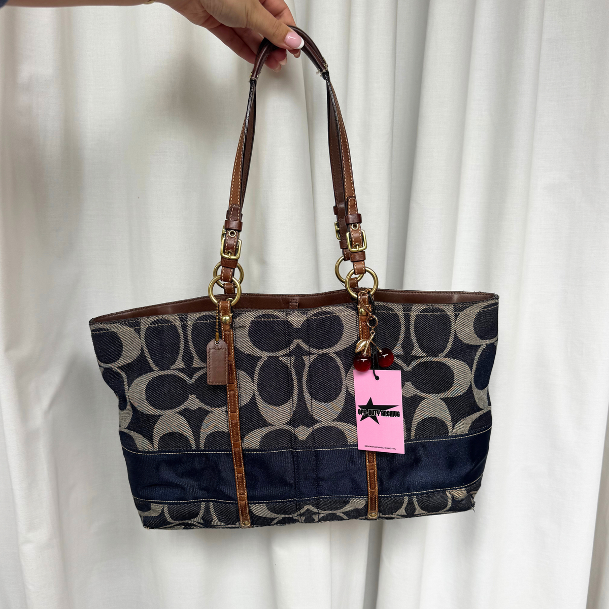Vintage Coach Legacy Large Denim Tote Bag