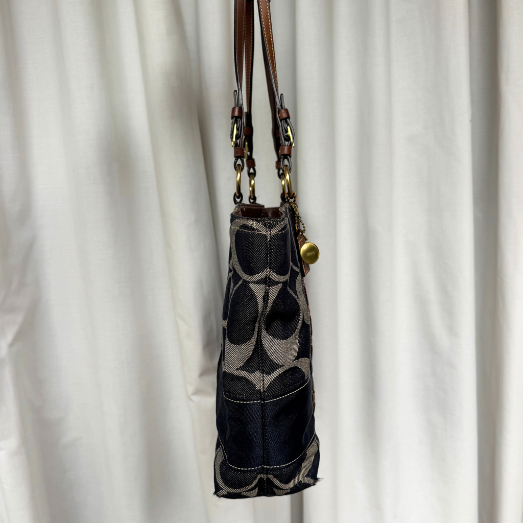 Vintage Coach Legacy Large Denim Tote Bag