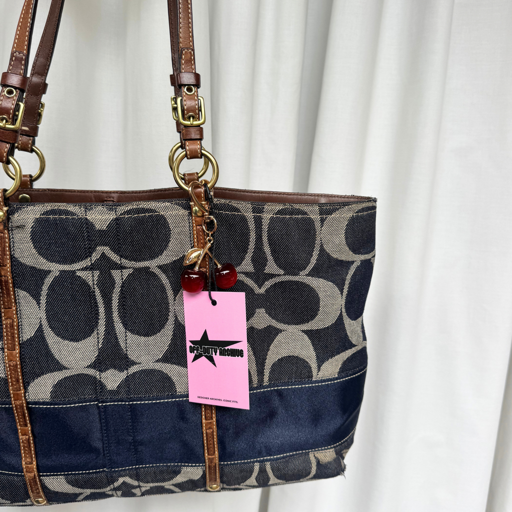 Vintage Coach Legacy Large Denim Tote Bag