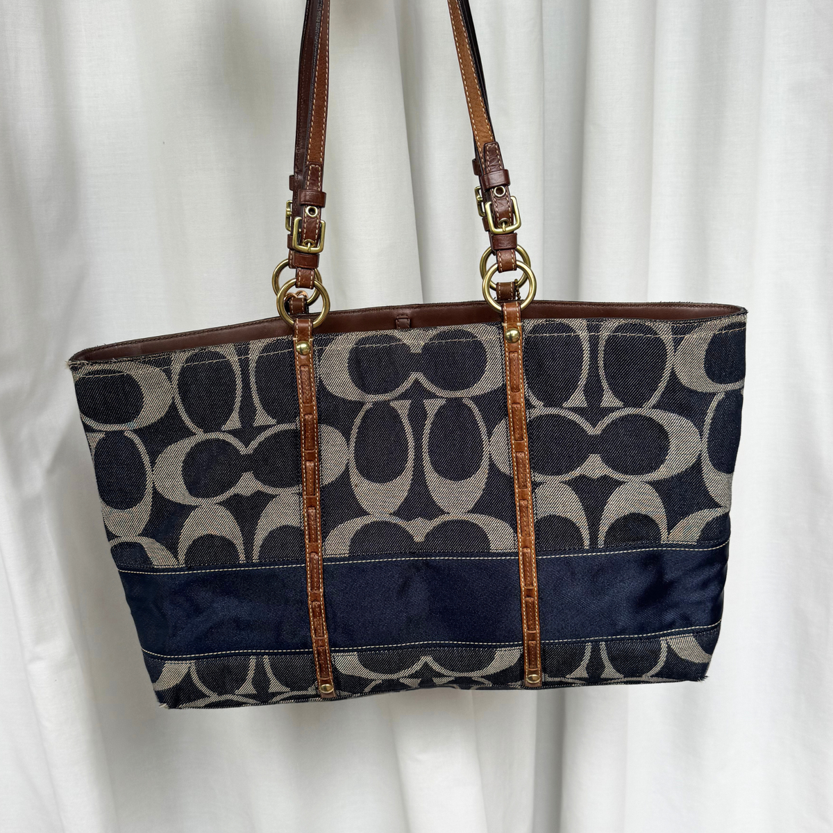 Vintage Coach Legacy Large Denim Tote Bag