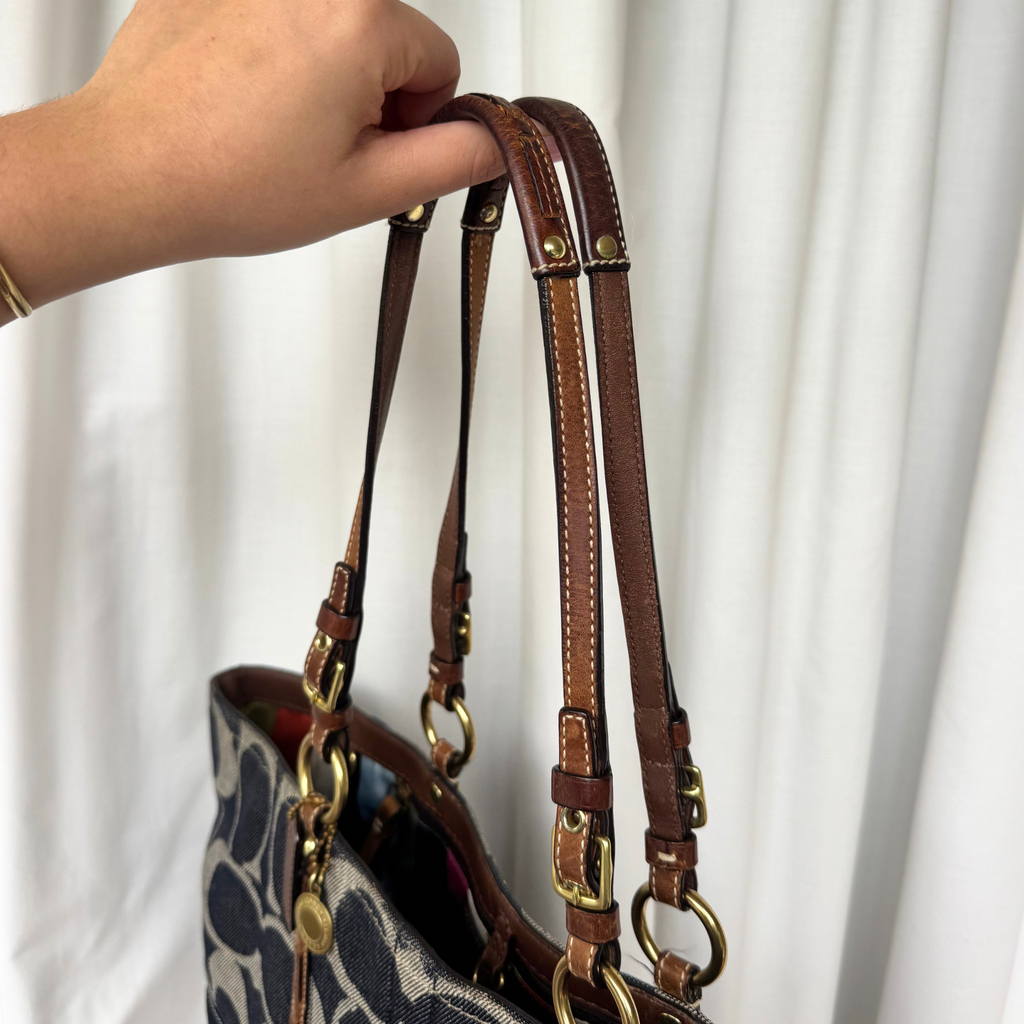Vintage Coach Legacy Large Denim Tote Bag