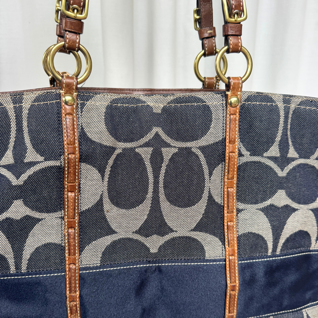 Vintage Coach Legacy Large Denim Tote Bag