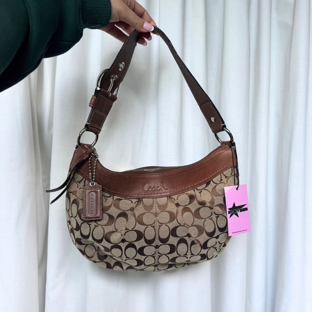 Vintage Coach Soho Signature Jacquard Hobo Shoulder Bag
