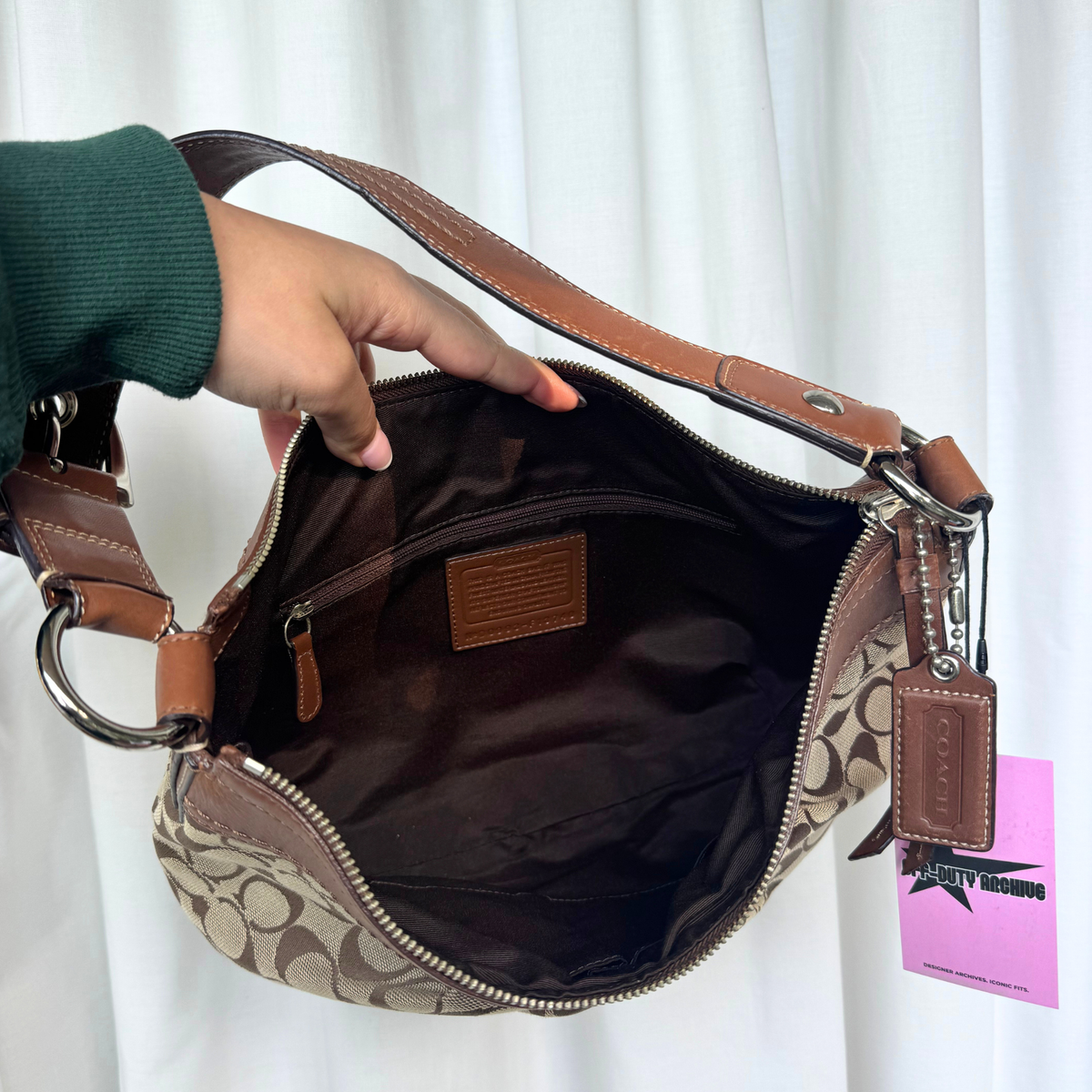 Vintage Coach Soho Signature Jacquard Hobo Shoulder Bag