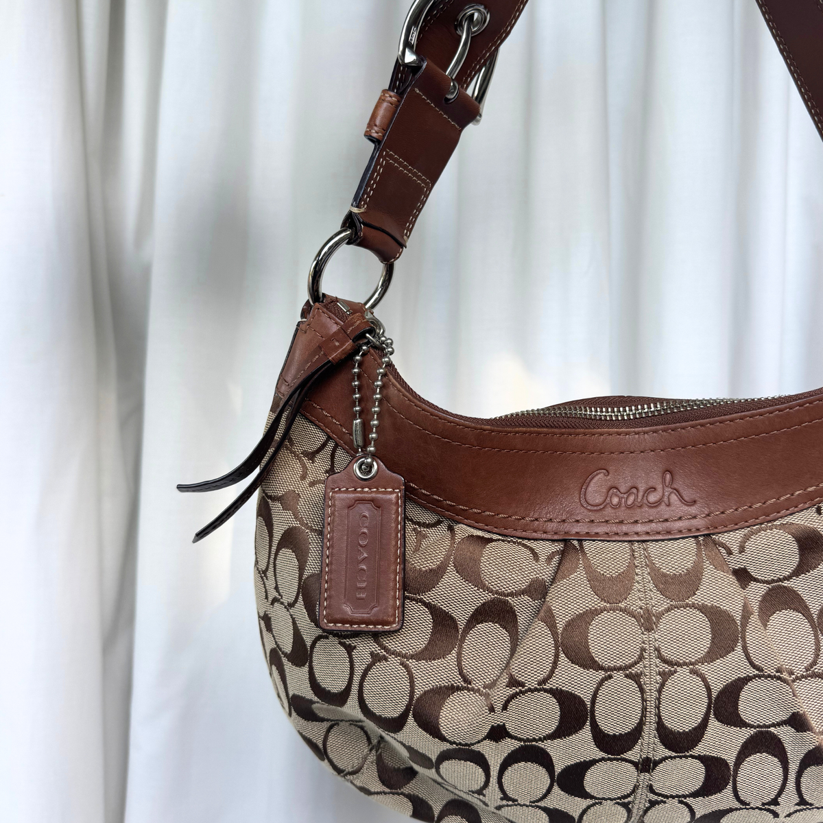 Vintage Coach Soho Signature Jacquard Hobo Shoulder Bag