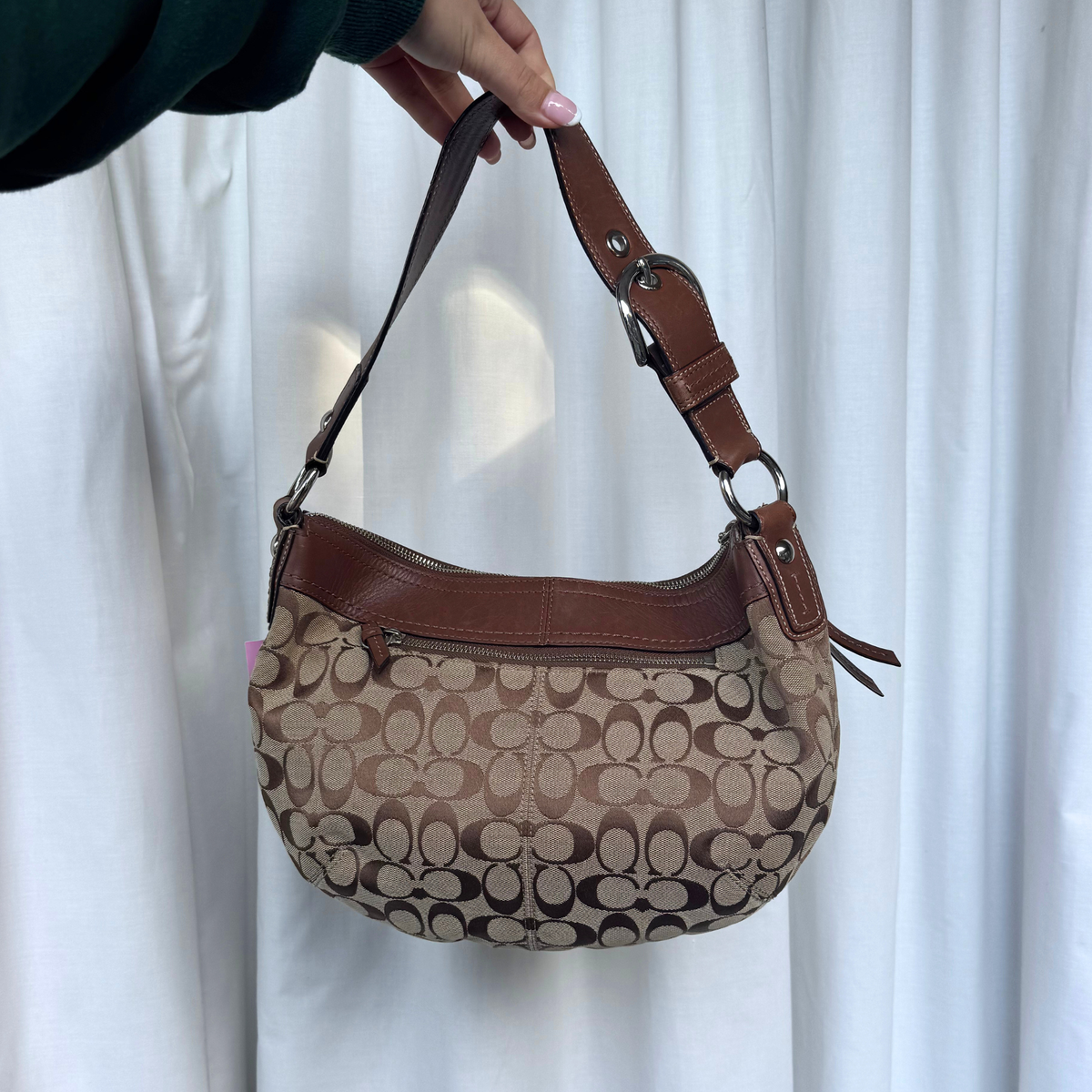 Vintage Coach Soho Signature Jacquard Hobo Shoulder Bag
