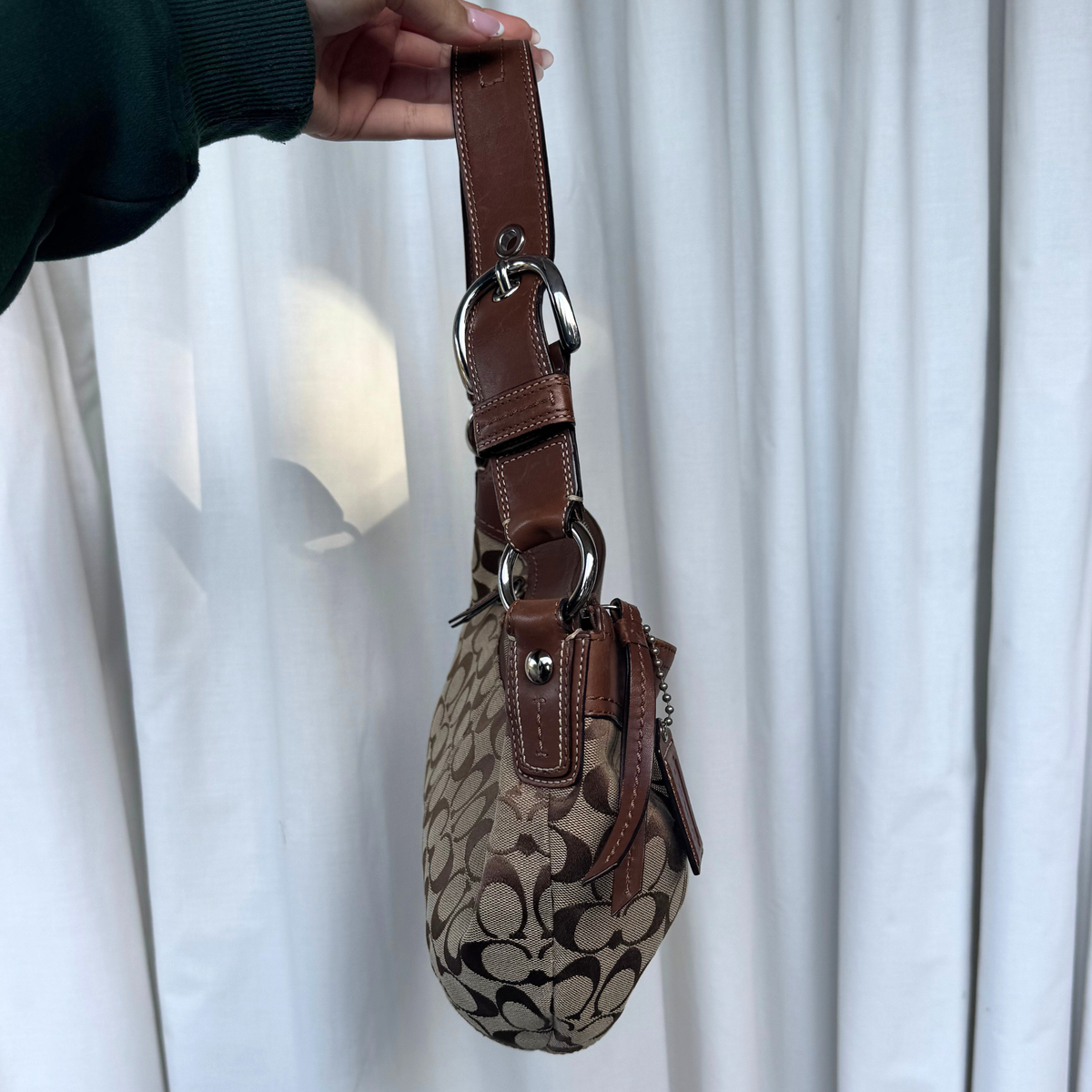 Vintage Coach Soho Signature Jacquard Hobo Shoulder Bag