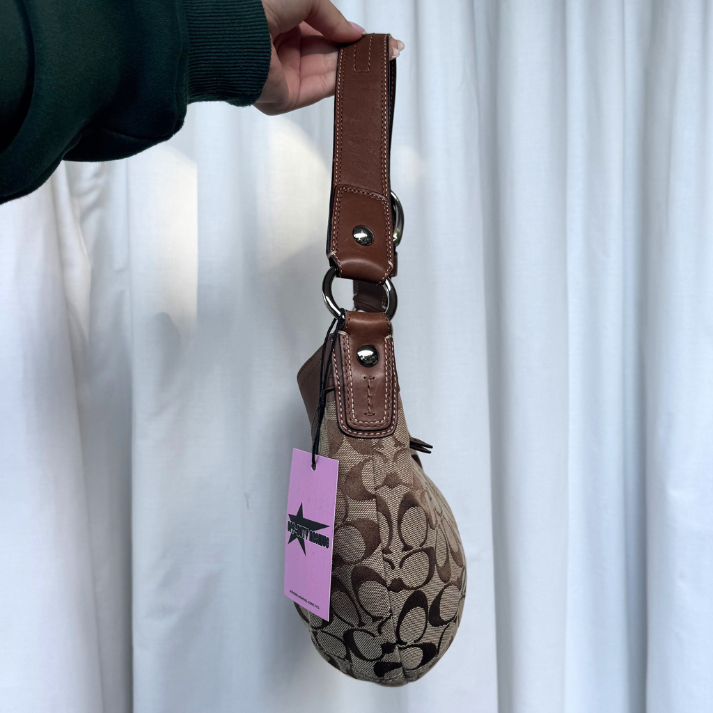 Vintage Coach Soho Signature Jacquard Hobo Shoulder Bag
