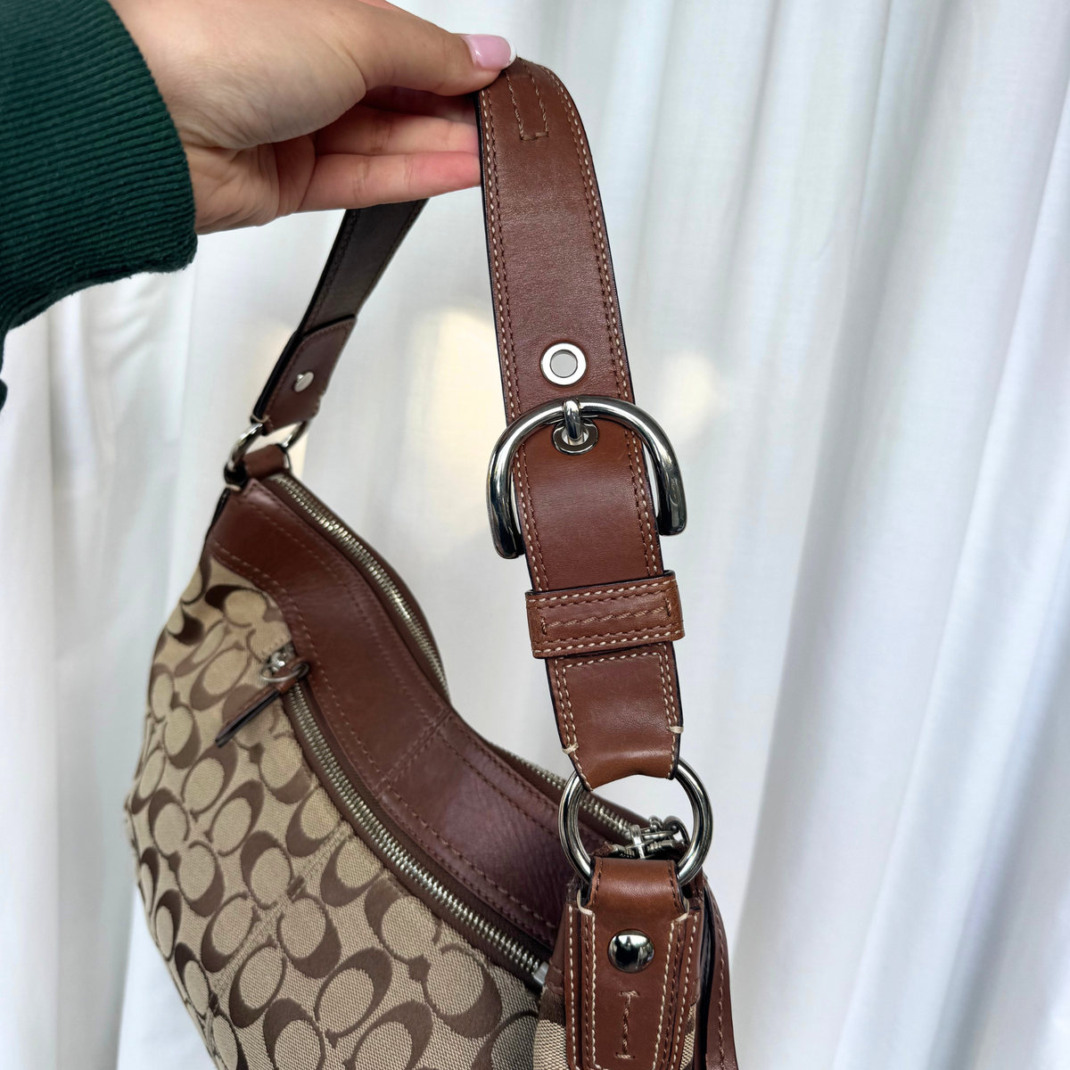 Vintage Coach Soho Signature Jacquard Hobo Shoulder Bag