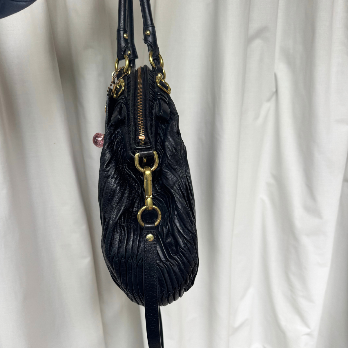 Vintage Coach Black Gathered Leather Madison Sophia Satchel Large