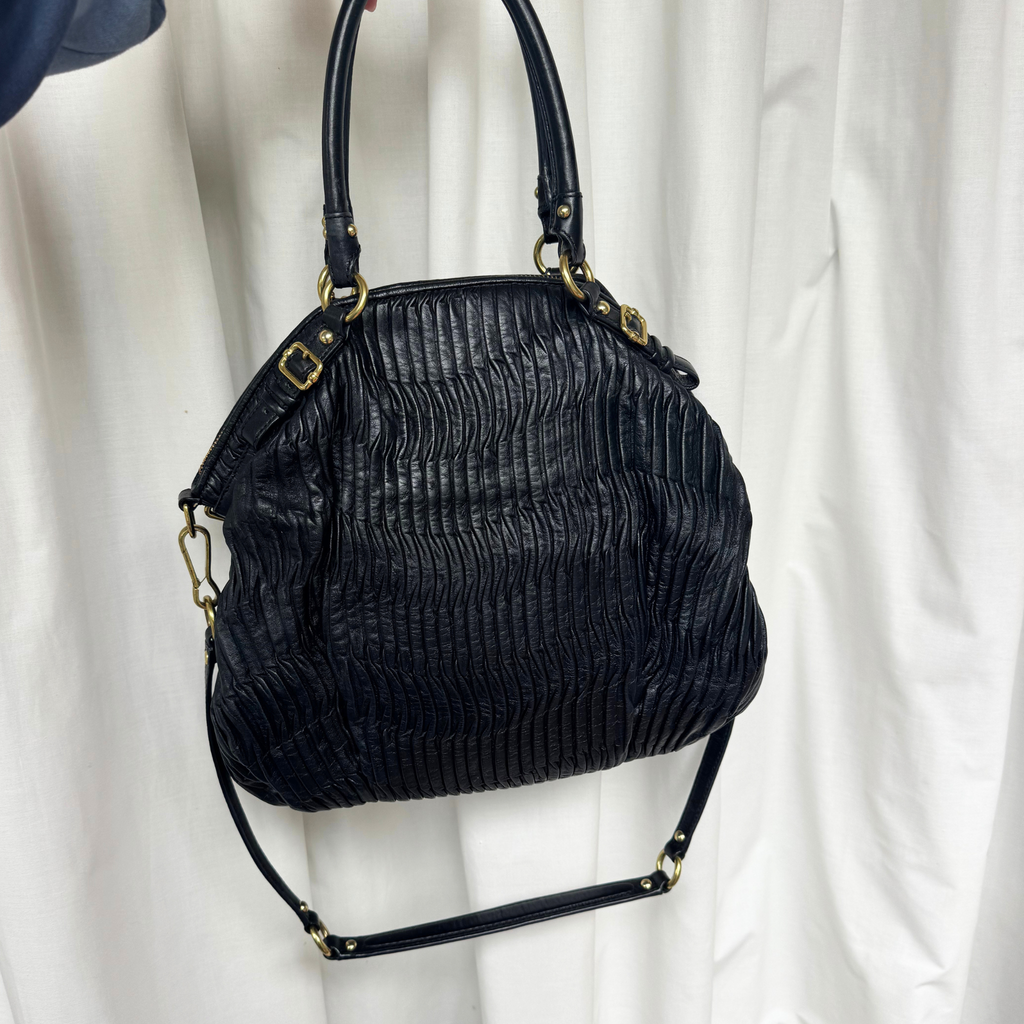 Vintage Coach Black Gathered Leather Madison Sophia Satchel Large