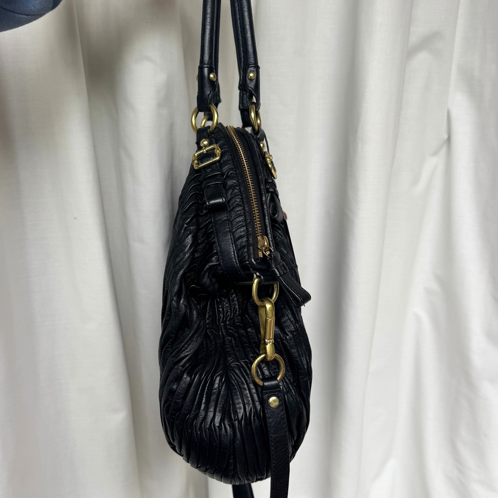 Vintage Coach Black Gathered Leather Madison Sophia Satchel Large