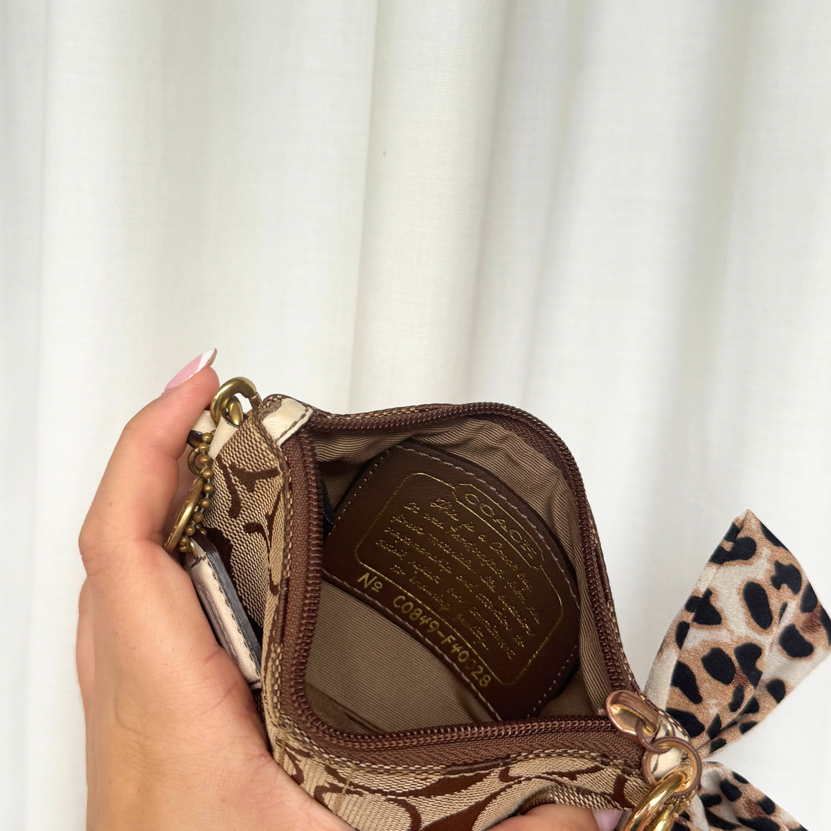 Vintage Coach Signature Stripe Small Tote Bag + Wristlet SET