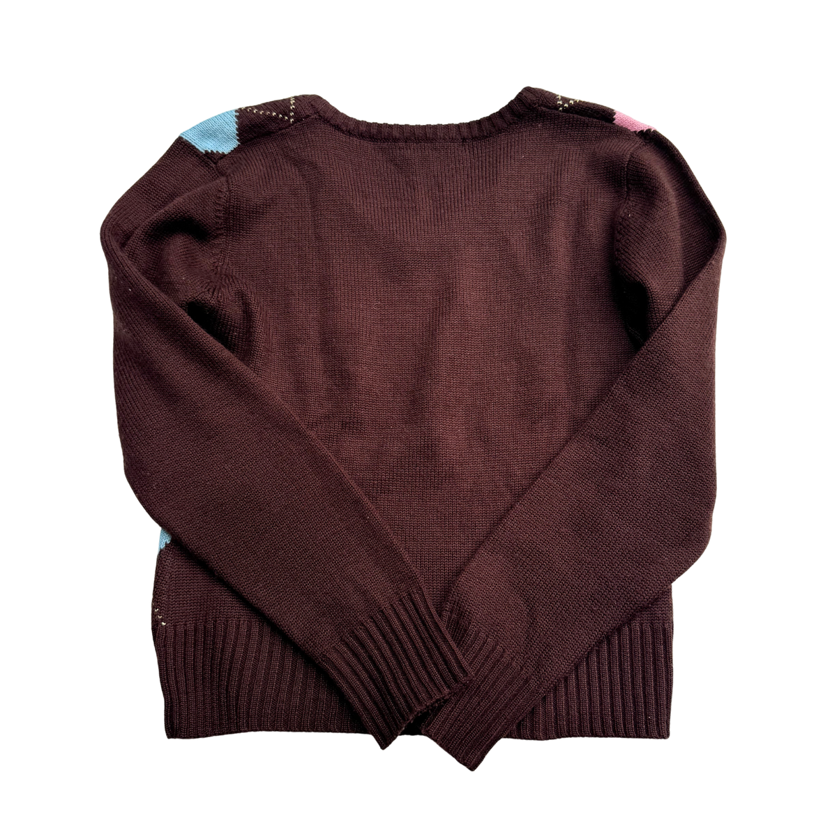 Vintage Gingham V-Neck Sweater | S |