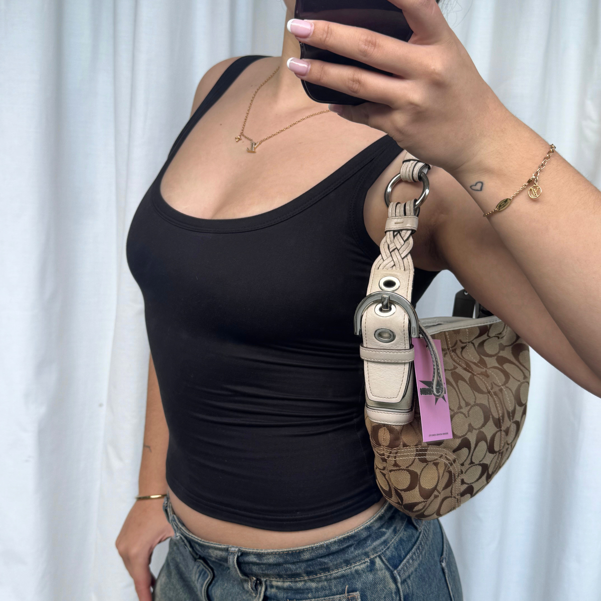 Vintage Coach Signature Soho Hobo Medium Shoulder Bag