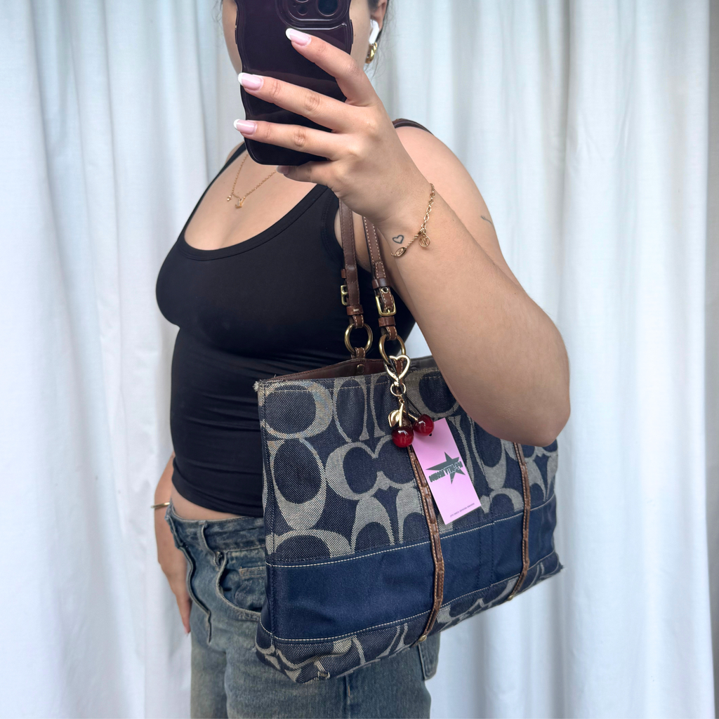 Vintage Coach Legacy Large Denim Tote Bag