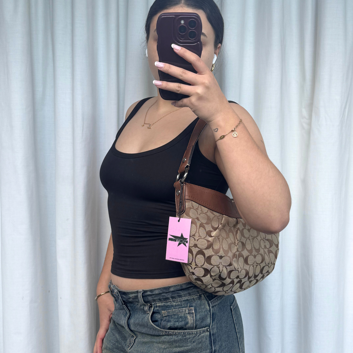 Vintage Coach Soho Signature Jacquard Hobo Shoulder Bag